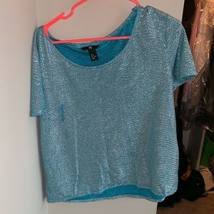 Shimmery blue top